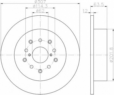 HELLA PAGID 8dd355114931 -  Тормозной диск
